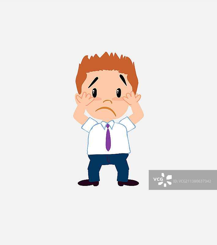 穿着休闲商务装，感到惊讶的商人图片素材