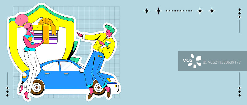 汽车保险扁平矢量概念运营插画图片素材
