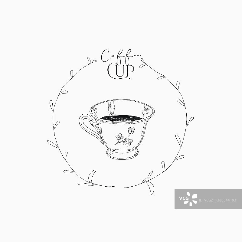 手绘咖啡杯图片素材
