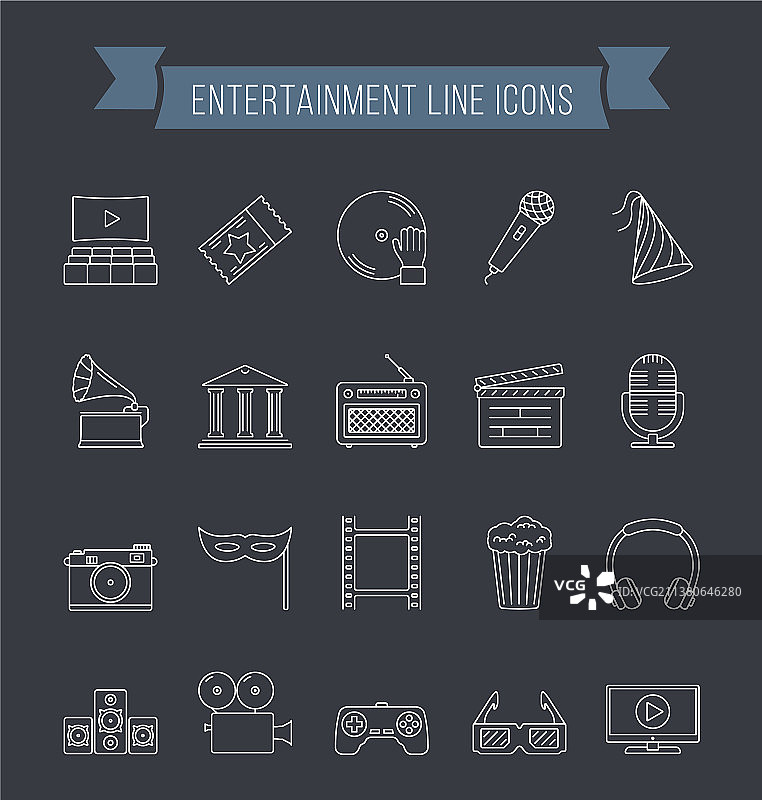 娱乐线性图标图片素材