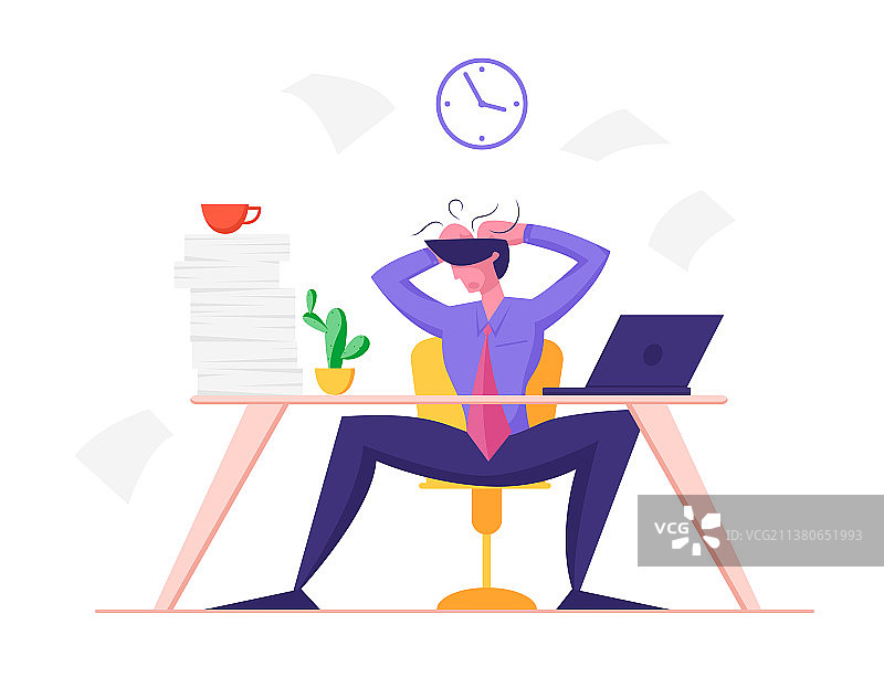 沮丧地坐在地上的破产商人图片素材