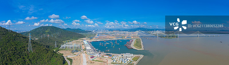 航拍珠海市洪湾渔港图片素材