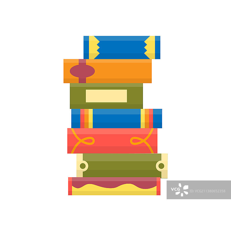 白色背景上的堆叠书籍图片素材