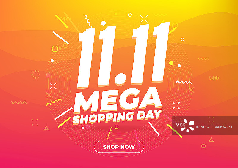 1111购物节促销海报或宣传单图片素材