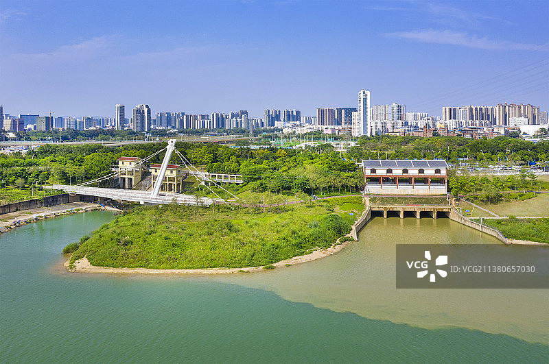 广西南宁心圩江排涝泵站图片素材