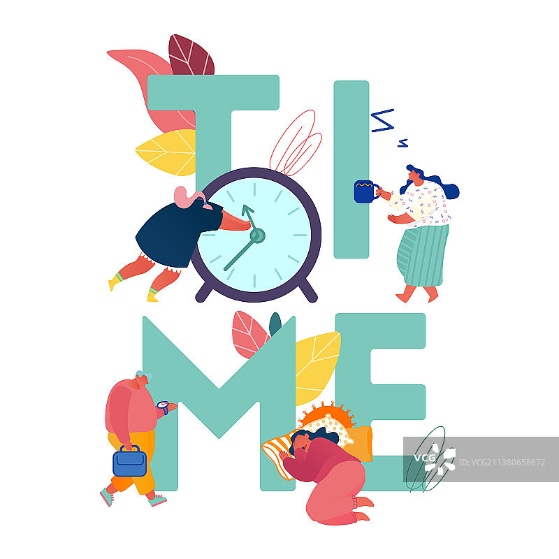 时间管理概念：匆忙的商人图片素材