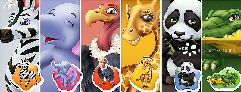 斑马、大象、秃鹫、长颈鹿、熊猫等野生动物图片素材