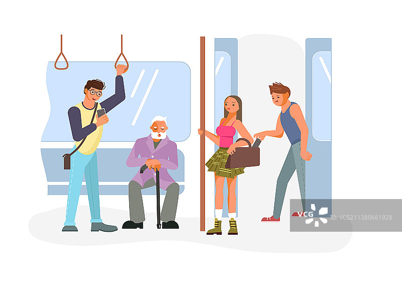 公共交通上的扒手图片素材