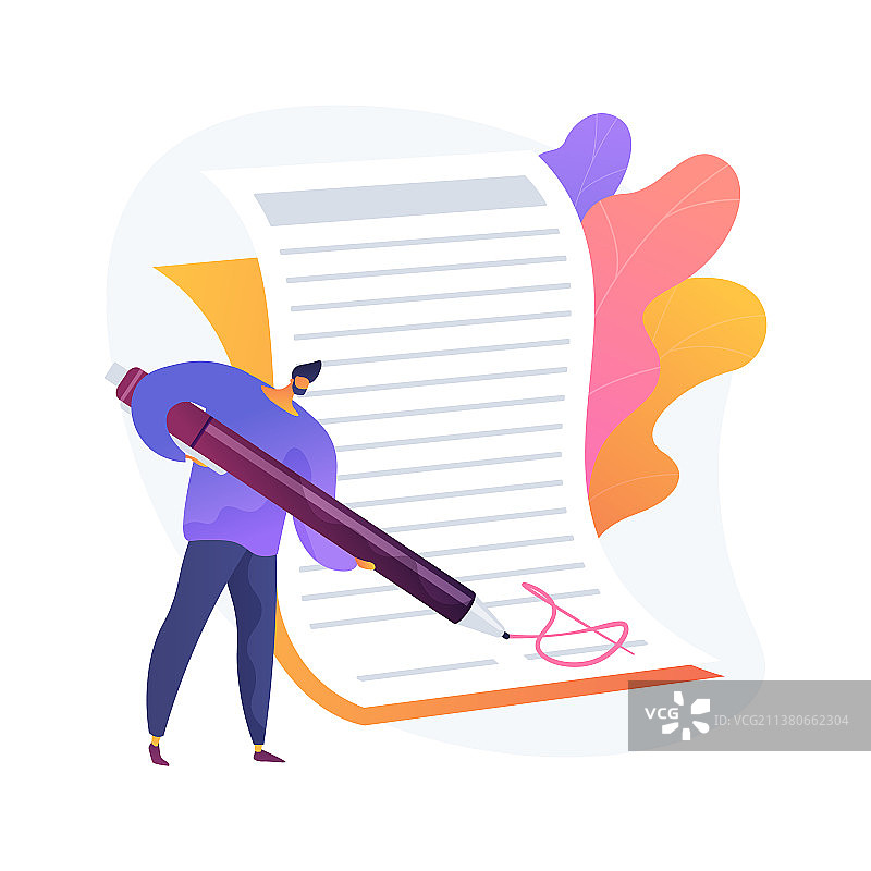 合同签署概念隐喻图片素材