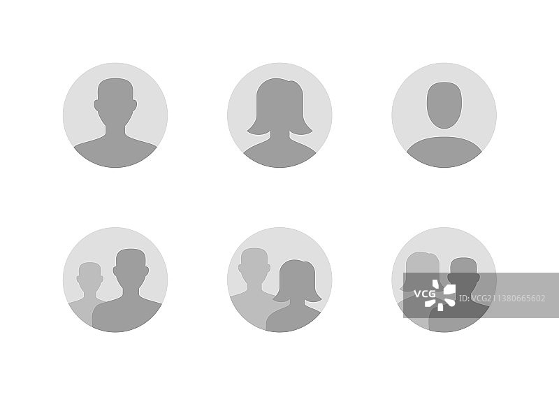 默认匿名用户头像扁平图标集图片素材