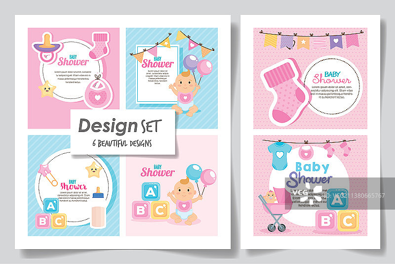 六款女婴送礼会设计合集图片素材