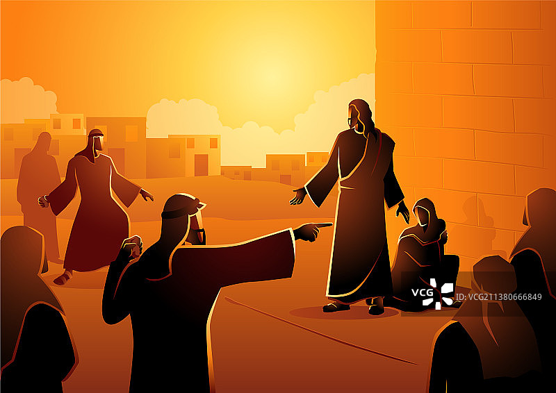 耶稣宽恕了通奸的女人图片素材