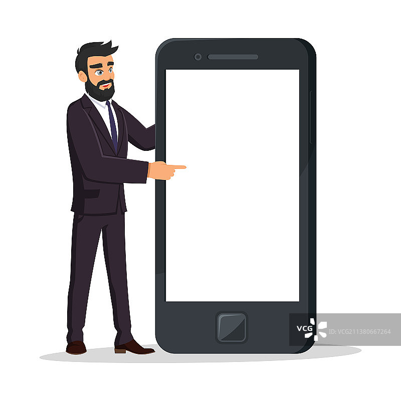 身穿正式西装的英俊胡须商人图片素材