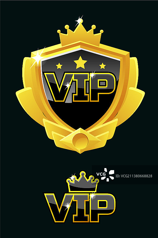 带有VIP标志的黑色盾牌图片素材