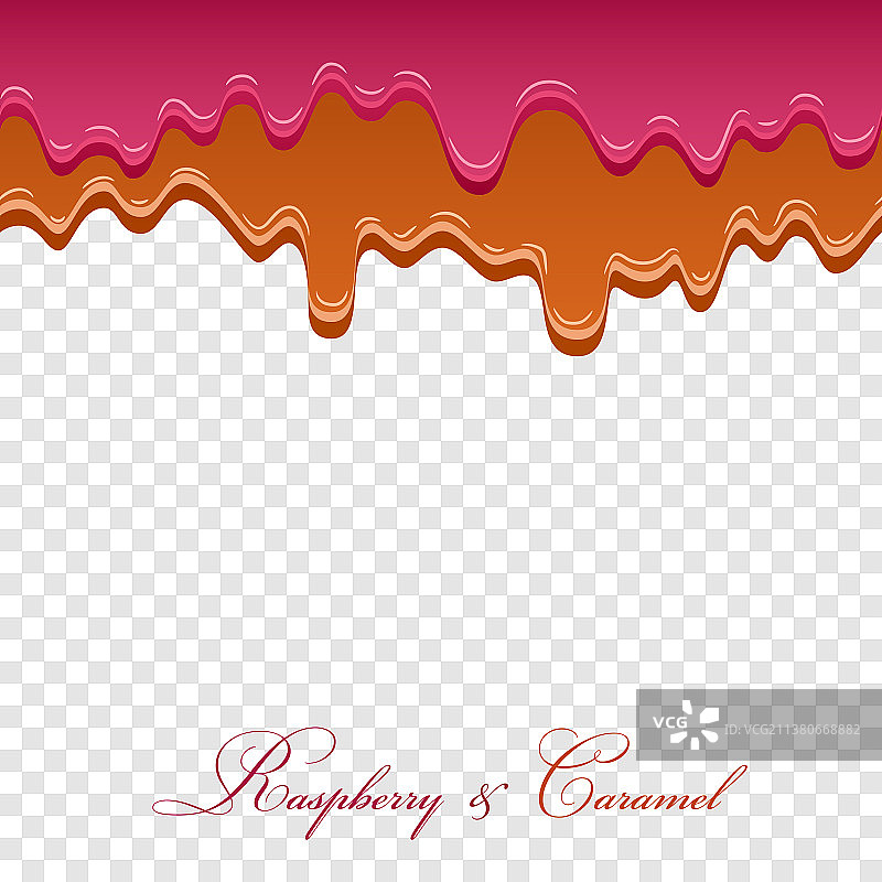 焦糖酱覆盆子酱无缝图案3D图片素材