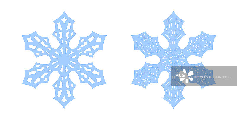 蓝色雪花图标剪影图片素材