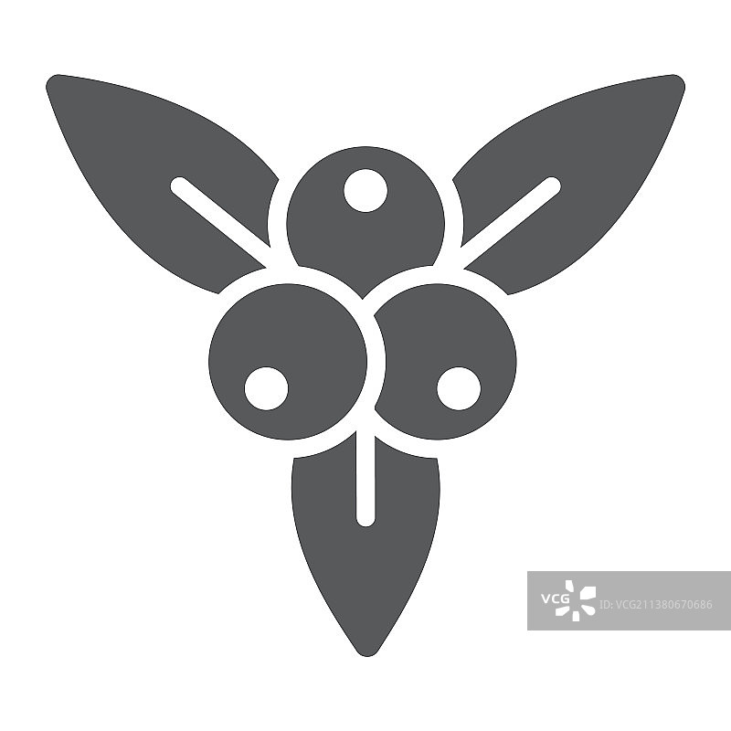 杜松子字形图标，树枝和生长植物图片素材