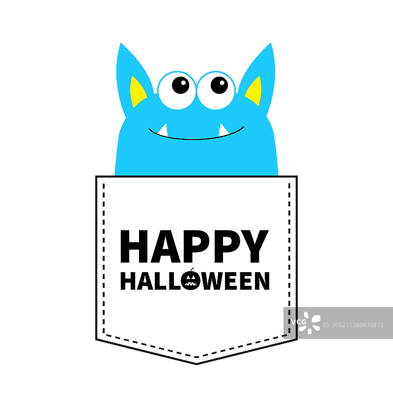万圣节快乐蓝色怪物剪影图片素材