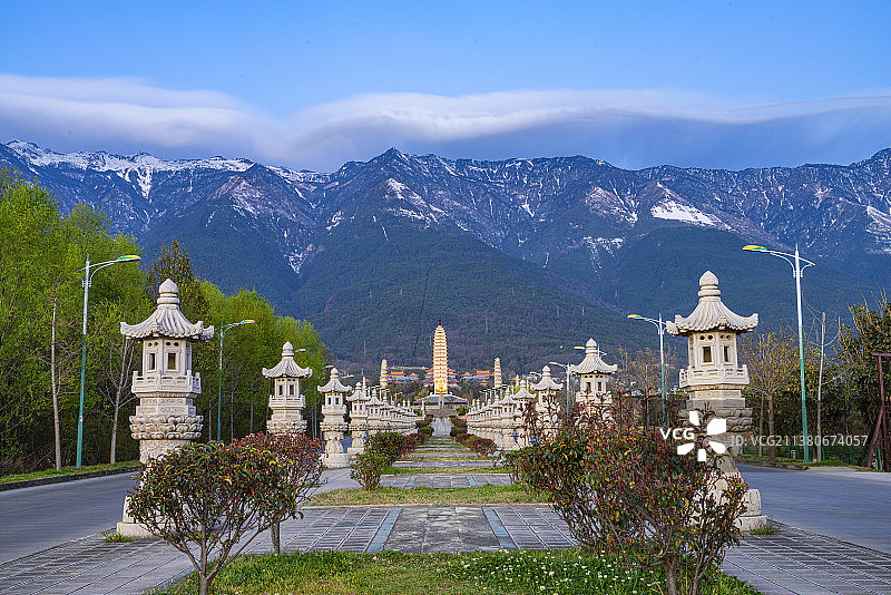 中国云南大理崇圣寺塔林图片素材