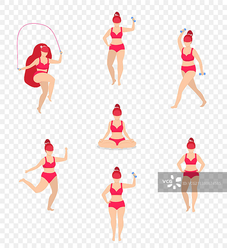 女人运动活动合集，女孩在做运动图片素材
