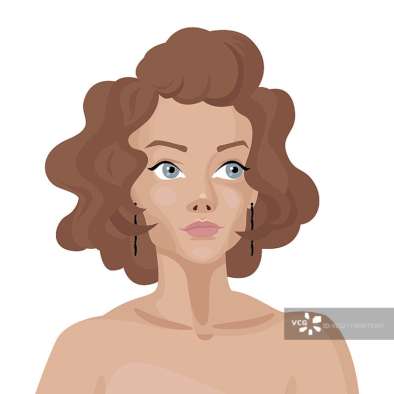 卷发的棕发女孩图片素材