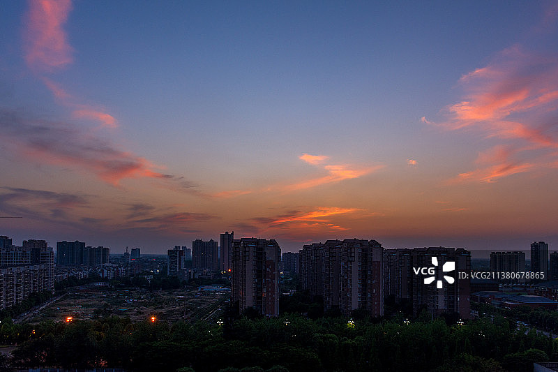 城市晚霞图片素材