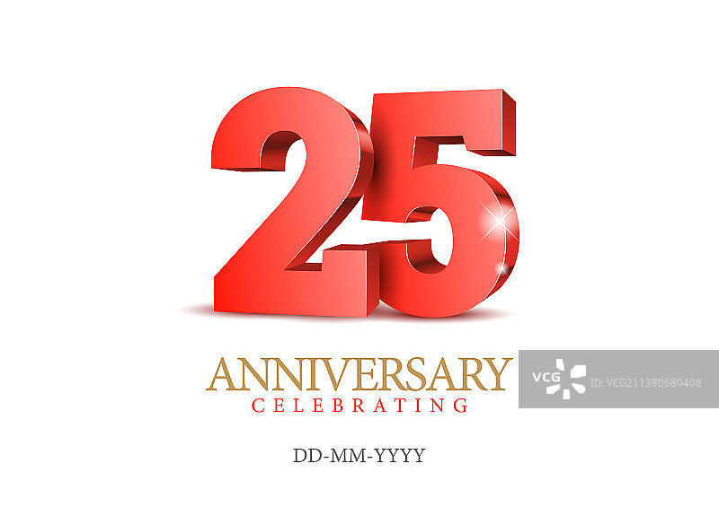 25周年红色3D数字图片素材
