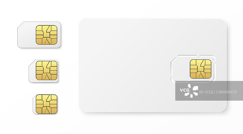 逼真SIM卡片套装图片素材