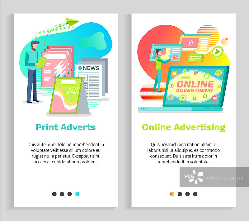 印刷广告和社交营销网页合集图片素材