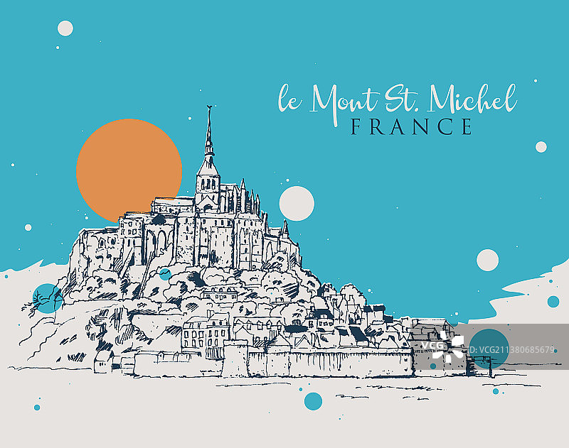 圣米歇尔山素描图片素材