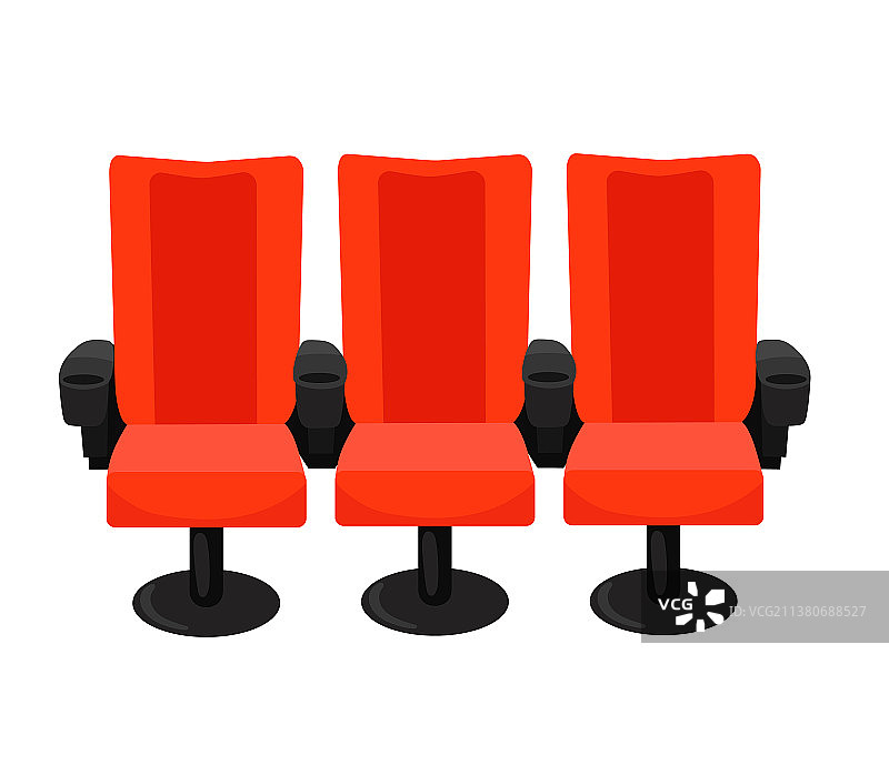 白色背景上的电影院扶手椅图片素材