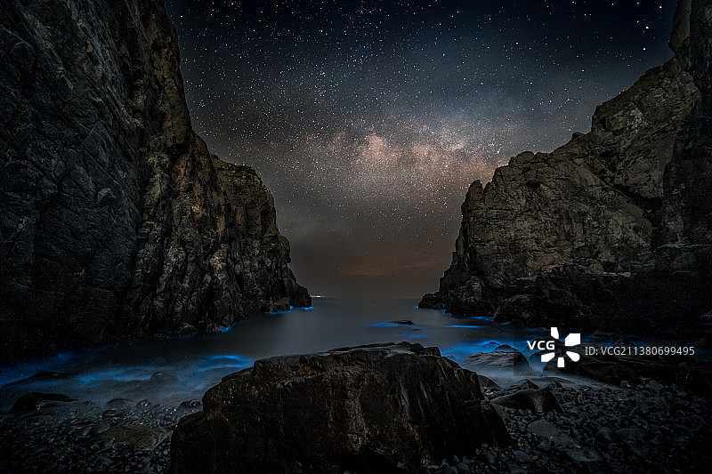 星空下的蓝眼泪图片素材