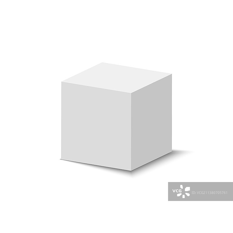 带阴影几何体的白色立方体3D抽象盒子图片素材