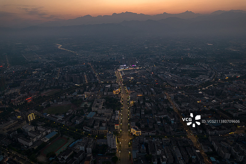 航拍四川省绵竹市全景图图片素材
