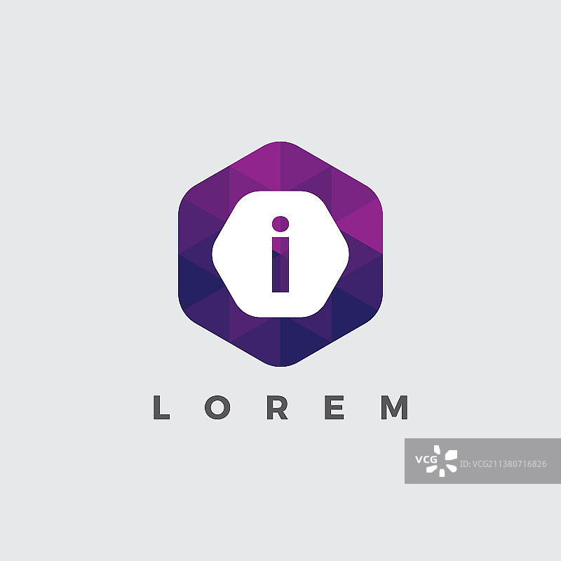 多边形风格的字母I标志图片素材