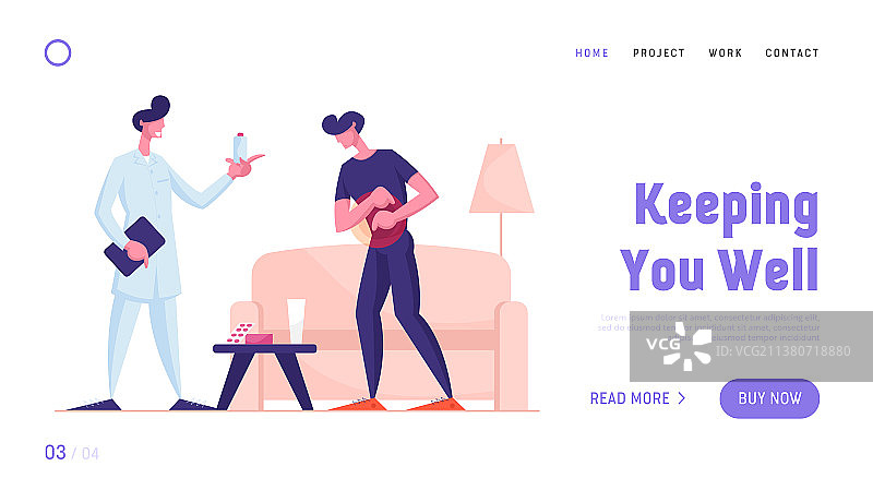 医疗保健网站着陆页医生主页图片素材