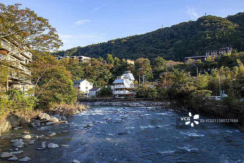 日本箱根汤本景色图片素材