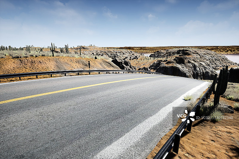 公路，山路，荒漠，沙漠图片素材