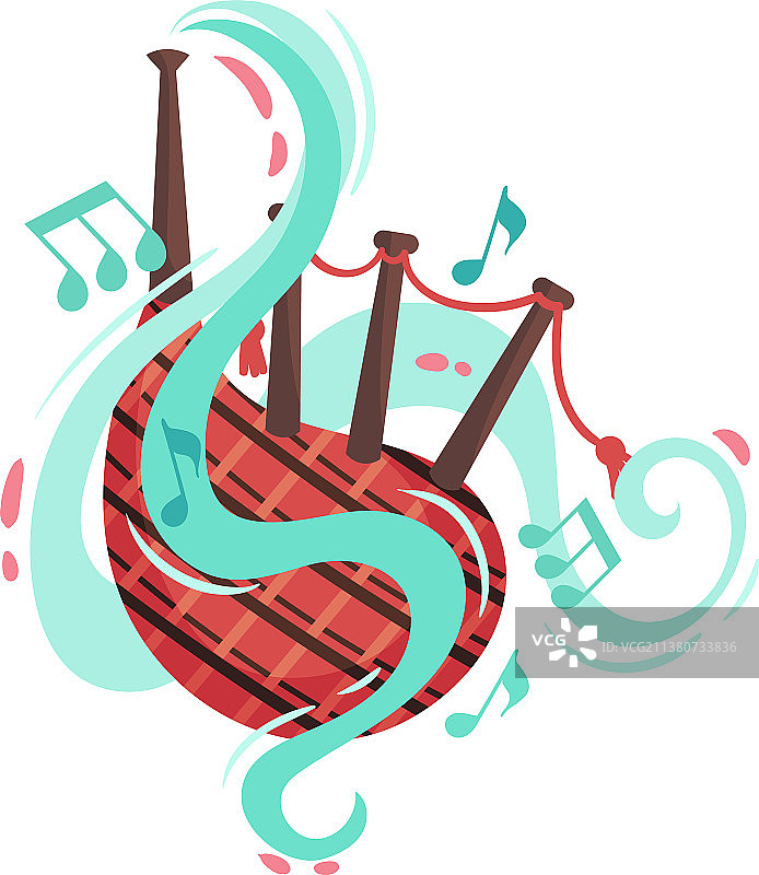 明亮的卡通风风笛图片素材