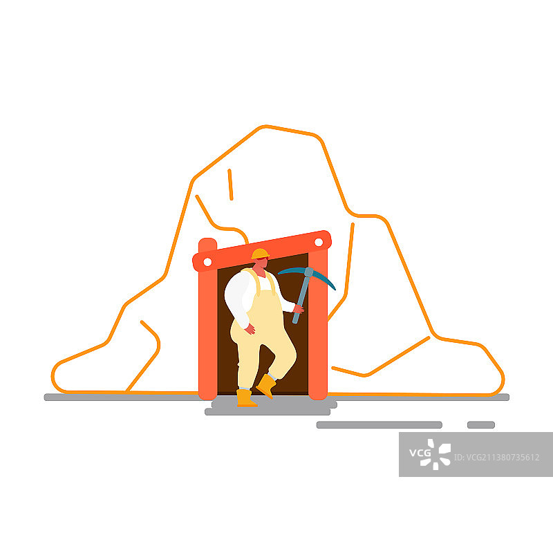 穿制服戴头盔的矿工走出煤矿图片素材