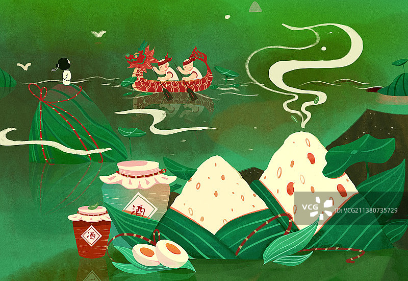 粽情山水图片素材