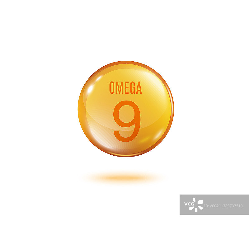 金色气泡Omega-9药丸图片素材