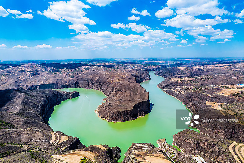 中国内蒙古呼和浩特清水河县老牛湾黄河大峡谷风光图片素材