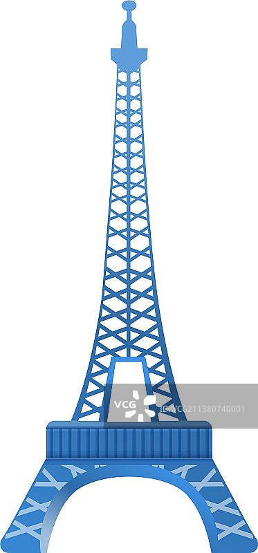 巴黎埃菲尔铁塔卡通风格图标图片素材