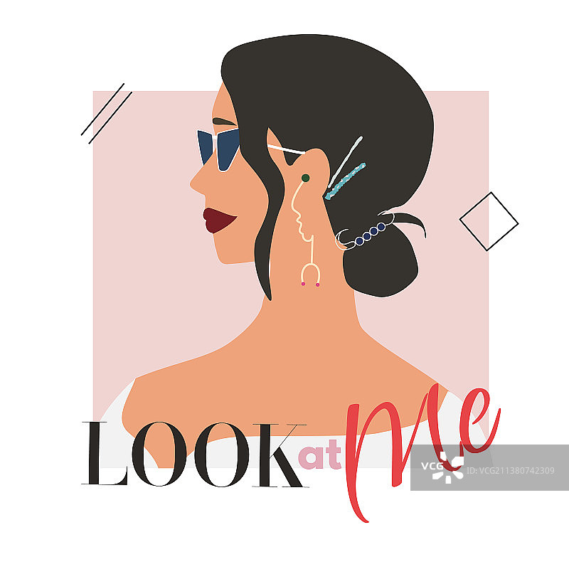 发型时尚女性侧面人像图片素材