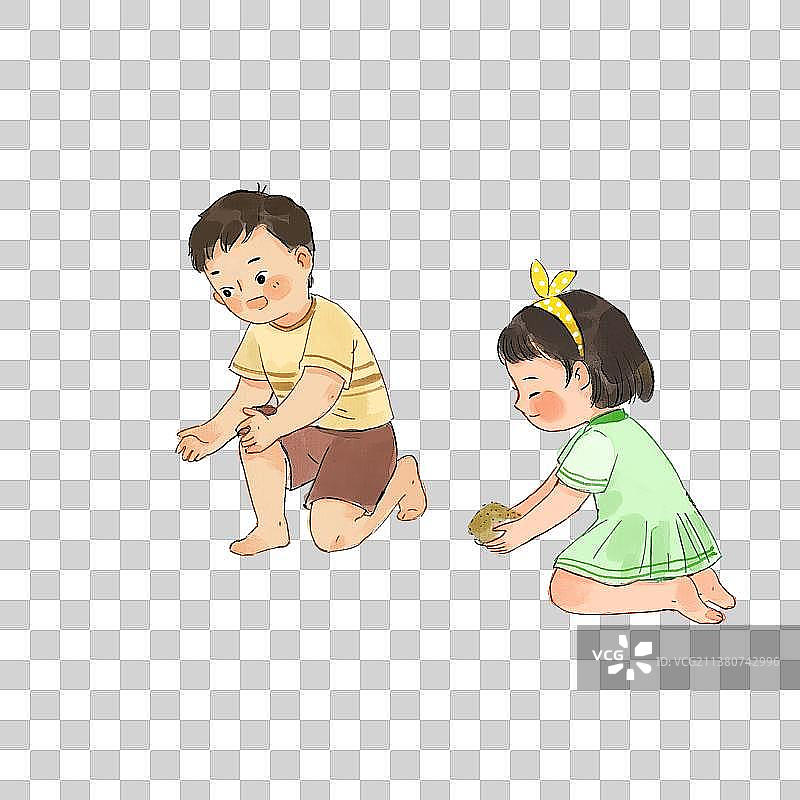 不同姿势的小朋友图片素材