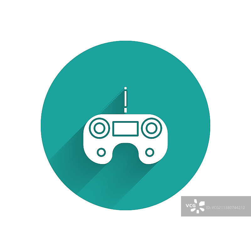 白色遥控器图标，长阴影隔离图片素材