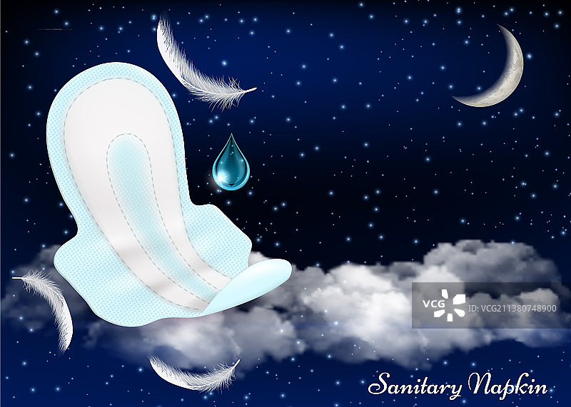 夜用护翼卫生巾图片素材