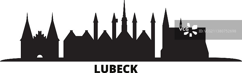 德国吕贝克城市天际线图片素材