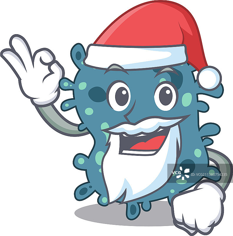 可爱的OK卡通形象的立克次体圣诞老人图片素材